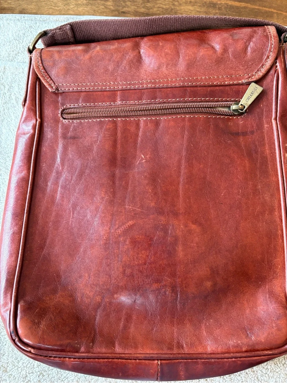 Chiarugi Brown Italian Leather Messenger Bag